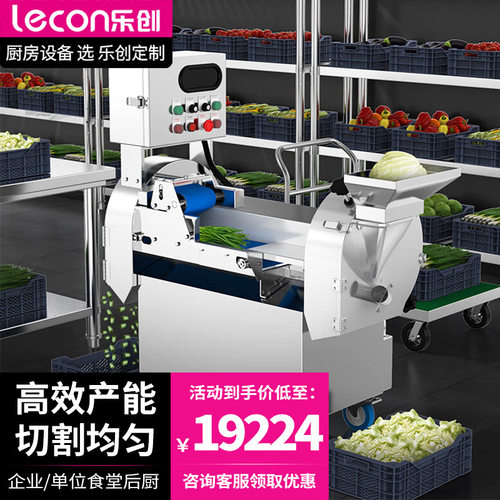 lecon/乐创商用多功能切菜机不锈钢食堂切片切丝切丁机LC-J-G801