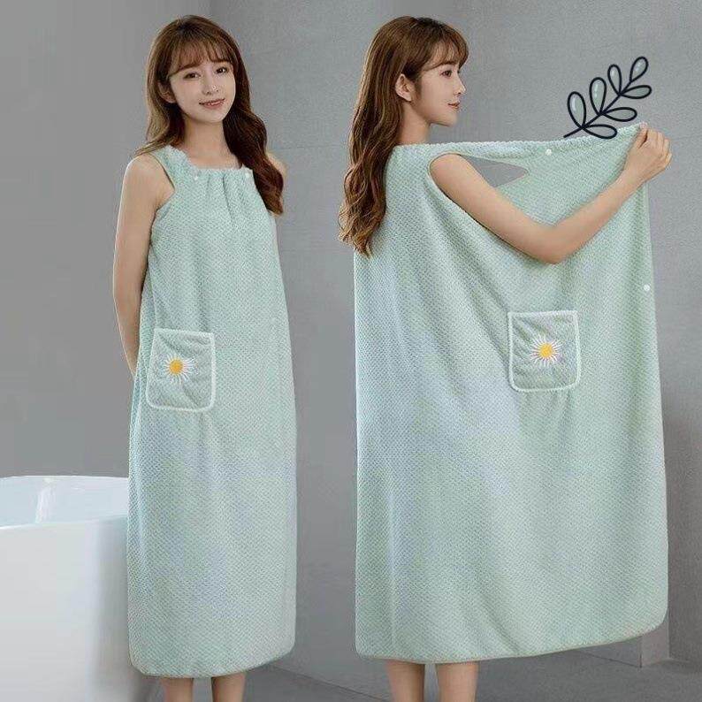 浴巾女家用非全棉纯棉吸水速干可穿可裹巾浴袍式懒人浴裙加长新款