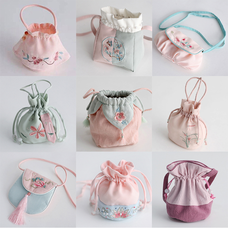 女童汉服包包女孩中国风旗袍斜挎包民族风手提复古唐装儿童儒裙包