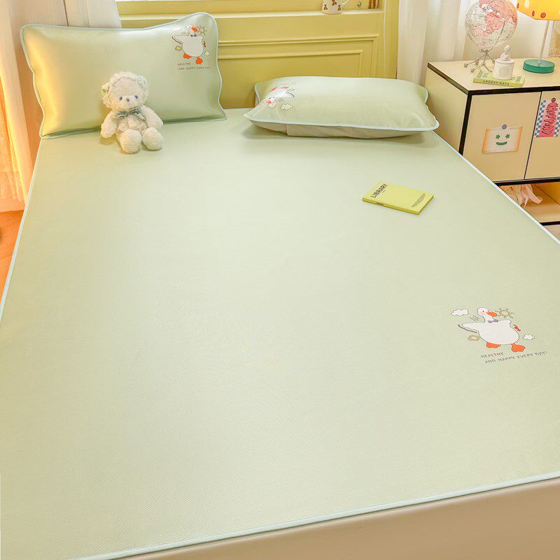 夏季冰丝凉席三件套夏季可机洗学生宿舍空调席家用单人折叠软凉席