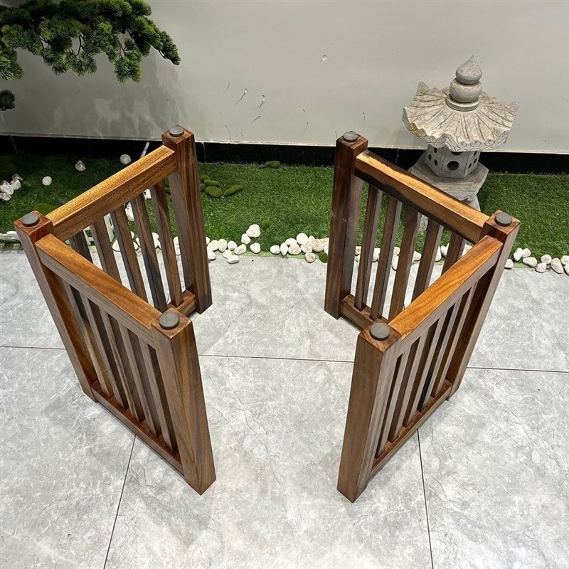 实木桌子腿大板支撑架胡桃木格栅茶桌台脚原木配套大理石台面桌脚