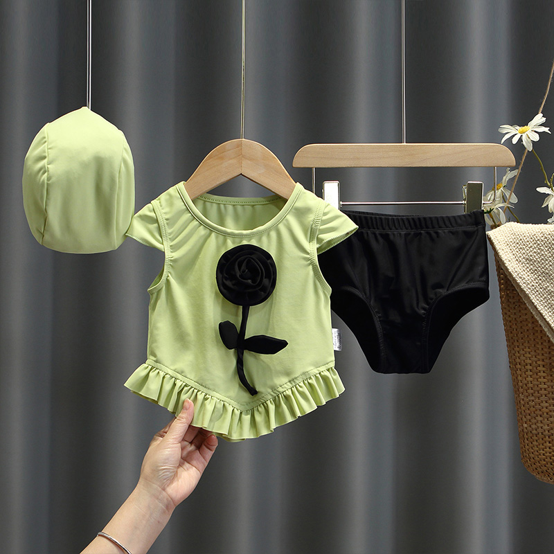 女宝宝分体d式泳衣套装婴幼儿时髦公主游泳衣女童海边沙滩度假裙