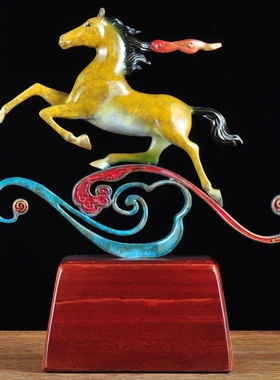 彩铜招财马摆件马到成功志在千里家居客厅酒柜玄关装饰品乔迁礼品