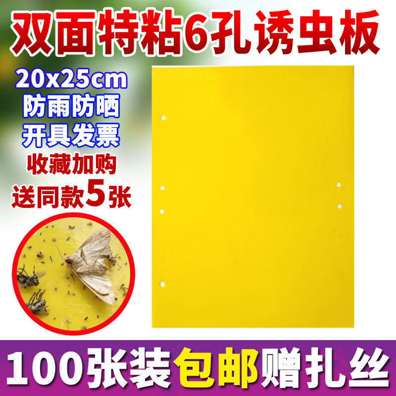 大棚黄板双面粘虫板诱虫板黄蓝家用防虫贴灭小飞虫捕虫贴农用果园
