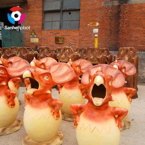 玻璃钢模型仿真恐龙垃圾桶恐龙主题公园设计创意户外环保仿真设计