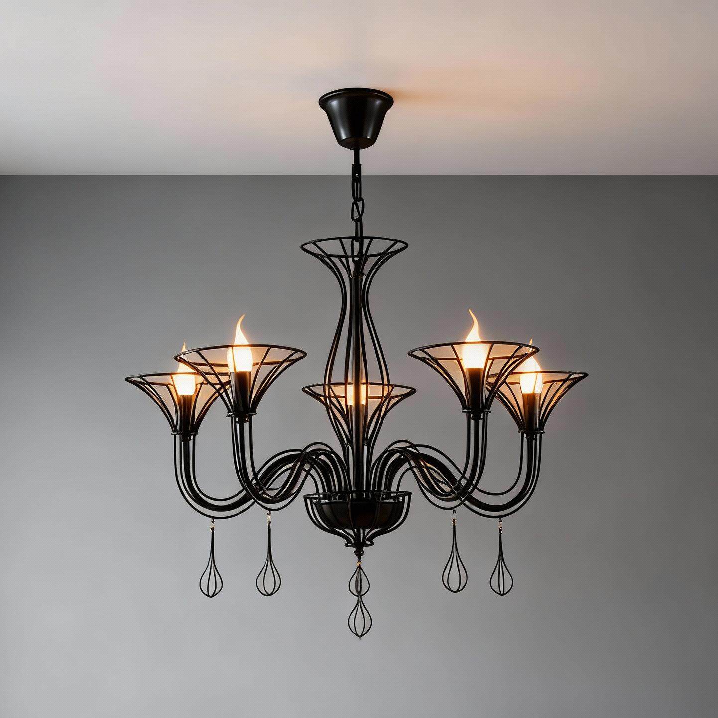 美式乡村吊灯led铁艺简约灯乡村工业风咖啡厅卧室餐厅蜡烛吊灯灯