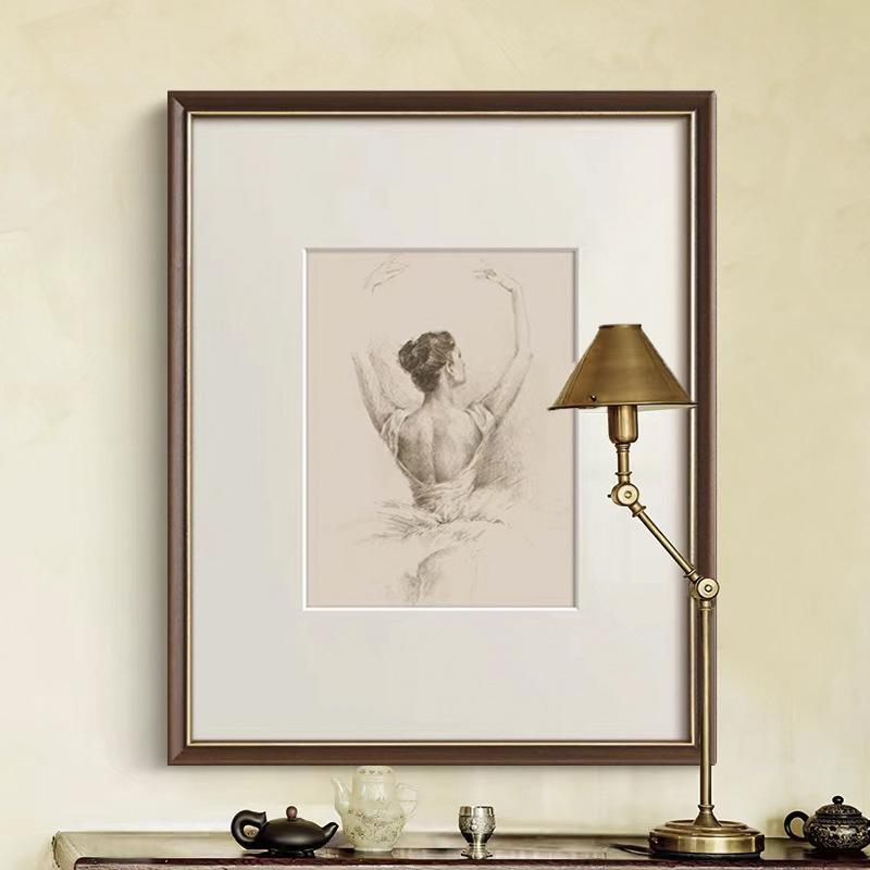 法式复古艺术芭蕾舞素描挂画琴房舞蹈教室壁画餐厅走廊墙面装饰画图片