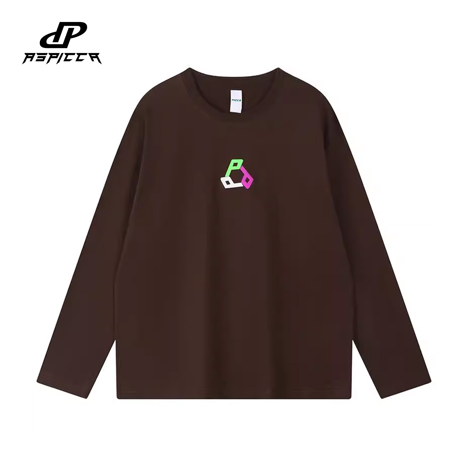 2024秋冬季新品长袖纯棉T恤男户外圆领印花多色男女同款卫衣女