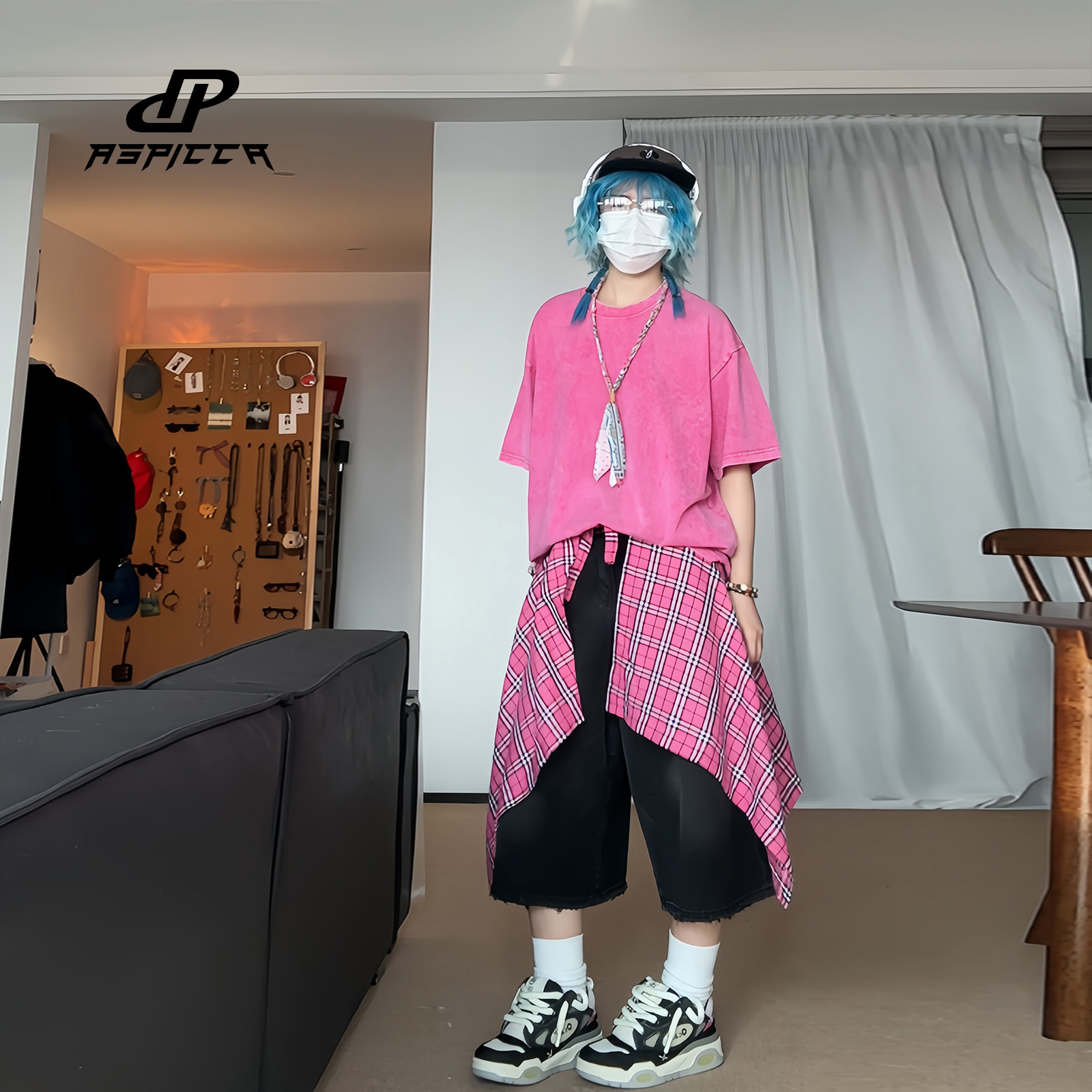 Picca 美式高街水洗做旧宽松圆领重磅短袖T恤