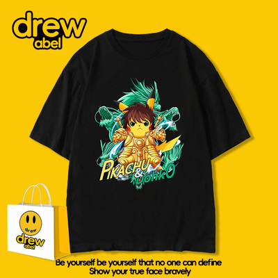 drew圣斗士联名皮卡丘短袖T恤男夏季十二星座比卡丘衣服儿童体恤