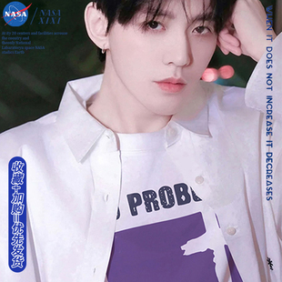 NASA长相思邓为同款卫衣男圆领2025新款秋冬款加绒外套宽松衣服棉