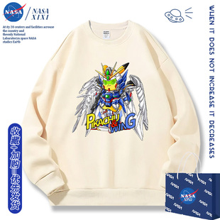 NASA高达联名皮卡丘卫衣男秋季二次元动漫周边比卡丘衣服儿童外套