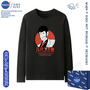 NASA鲁邦三世长袖T恤男秋款2025新款加藤一彦二次元动漫周边衣服