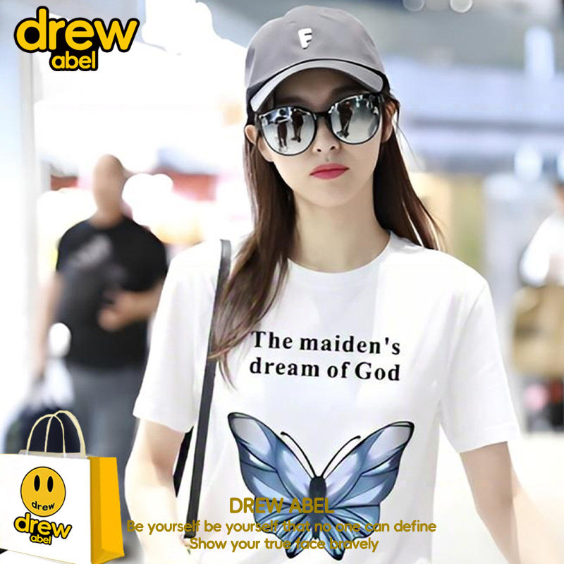 唐嫣T恤女男蝴蝶印花衣服短袖2026夏季网眼青少年半袖百搭韩版