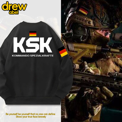 drew德国司令部KSK圆领卫衣男德军陆军特战队青少年衣服秋季外套
