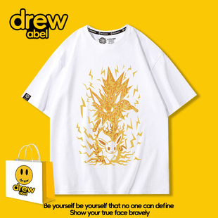 数码宝贝联名T恤男儿童战斗暴龙加布兽伊布衣服短袖夏季速干宽松