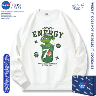 NASA芝麻街联名饮料卫衣男2025新款艾摩大鸟甜饼怪衣服秋冬款外套