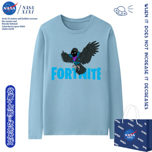NASA堡垒之夜联名T恤男秋冬情侣装长袖Fortnite动漫周边衣服潮牌