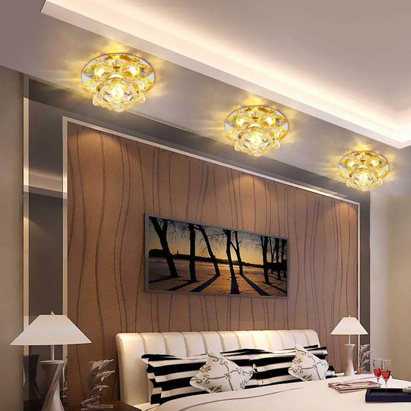 灯具3W5wled孔灯水晶牛眼灯客厅电视墙背景吊顶孔洞灯装饰灯