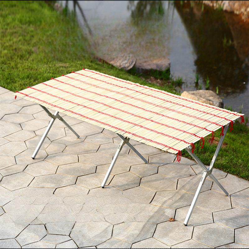 夜市2米竹席地摊货架摆摊折叠竹片摆地摊桌3米竹布地摊架子何之章