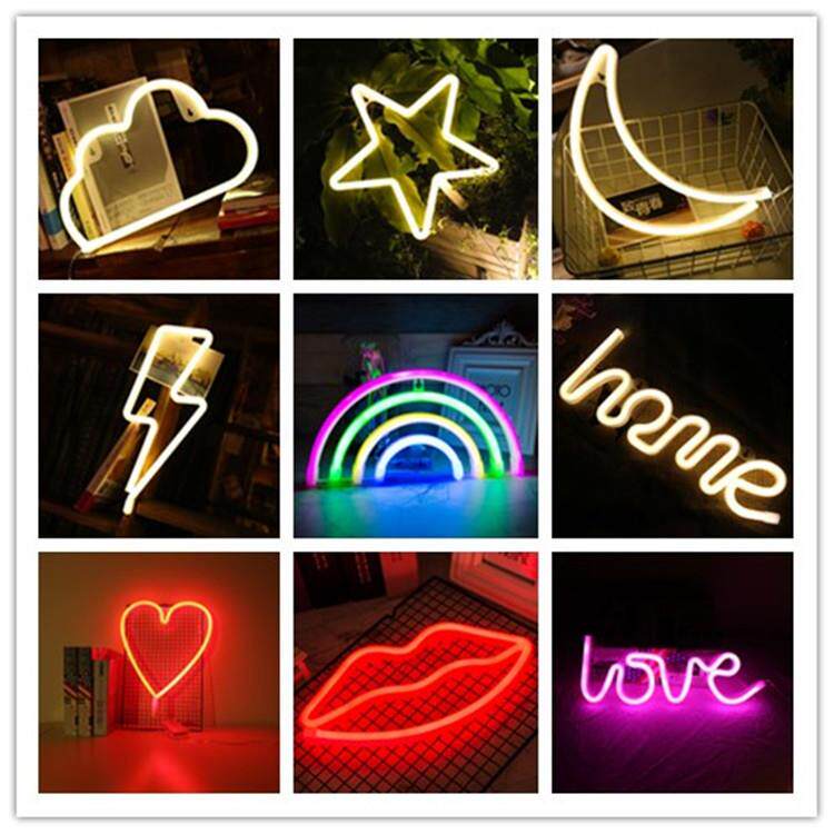 东塍LED造型灯心形彩虹装饰灯酒吧宿舍婚庆背景布置霓虹灯