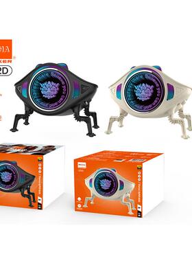 跨镜新款桌面私模CC2机甲小音响无线插卡迷你炫彩RGB灯低音炮音响