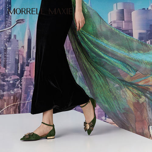 Morrell Maxie蝴蝶结百搭优雅尖头平跟玛丽珍鞋｜MW243002GN