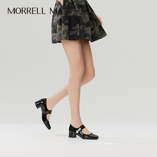 Morrell Maxie防风玛丽珍鞋方头粗跟单鞋时尚复古｜MW253015BK