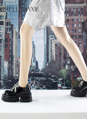 Morrell Maxie黑色厚底乐福鞋女冬季休闲百搭小皮鞋｜MW243010BK