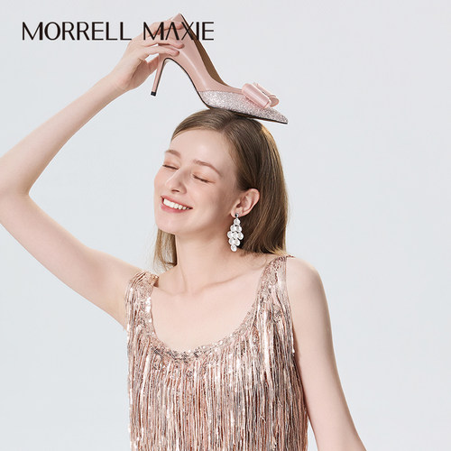 Morrell Maxie粉色浪漫蝴蝶结尖头格力特高跟｜MW261004PK