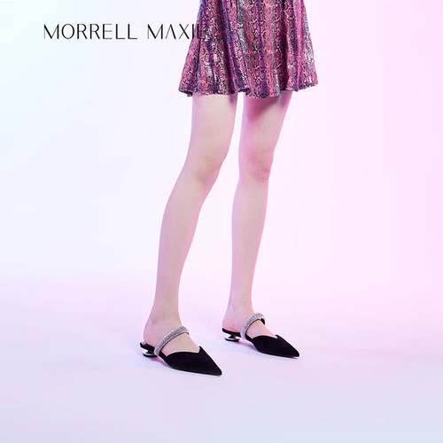 Morrell Maxie黑色尖头外穿拖鞋女夏休闲百搭凉鞋｜MW232146BKHA