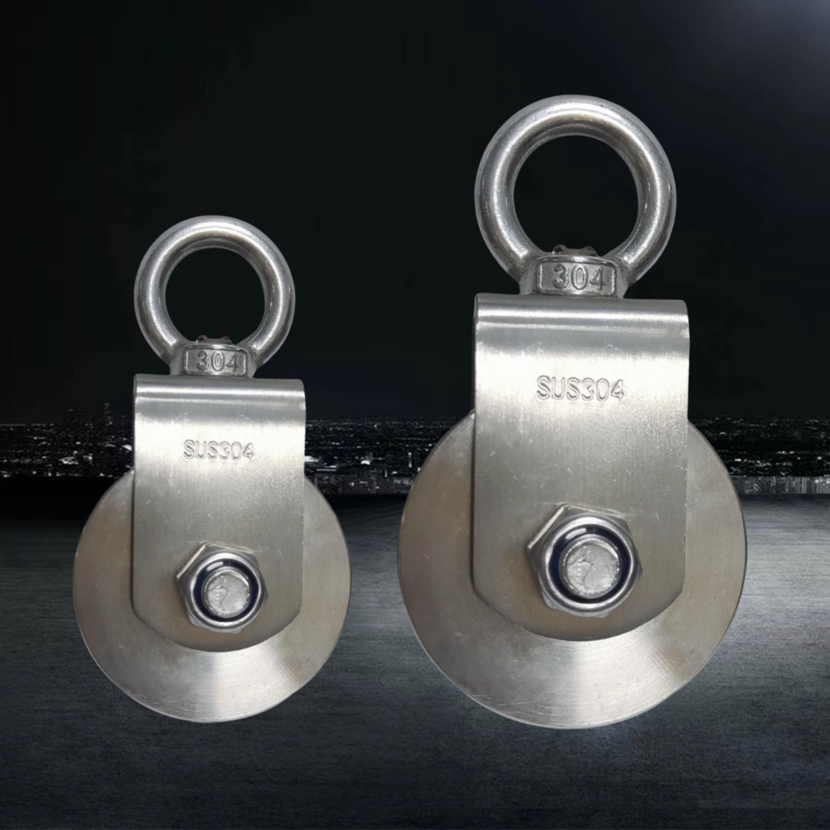 吊轮304不锈钢轴承滑轮起重钢丝绳吊滑轮吊环牵引定滑轮攀岩健身