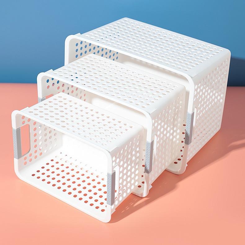 日式提手篮子置物篮桌面零食收纳篮收纳盒玩具收纳框塑料收纳筐