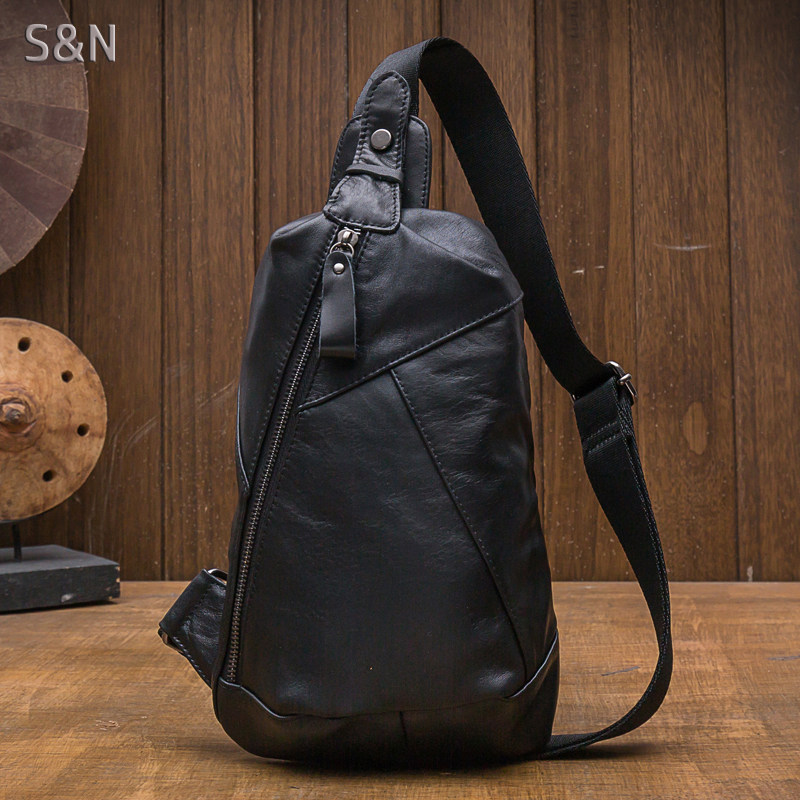 手工胸包男日韩版单肩包时尚背包潮流青年运动斜挎包潮牌轻便小包