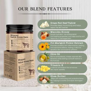 蜂蜜牛油膏保湿润肤外贸全英文固体牛脂霜 Tallow Blam