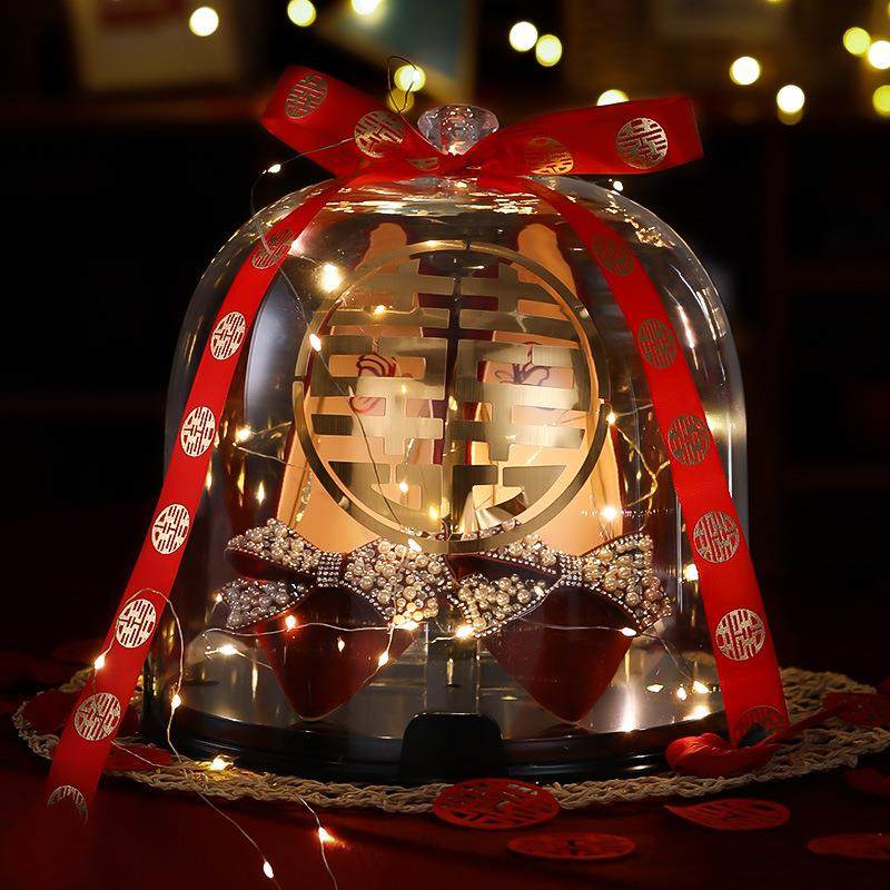 结婚游戏接亲道具婚鞋盒子带锁套圈创意婚礼堵门拦门整蛊新郎伴郎