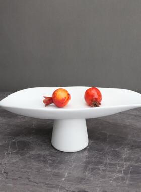 现代简约树脂高脚果盘样板房办公室客厅餐厅书房玄关桌面装饰摆件