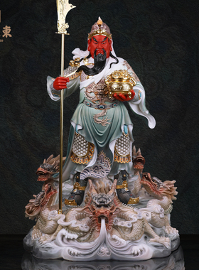 武财神关公神像供奉家用提刀关二爷关羽生意人摆件办公室仿汉白玉