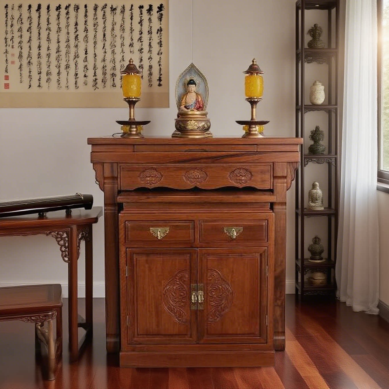 新中式佛柜佛堂实木佛堂中堂神台小供桌佛台香案家用现代供香火桌