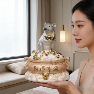 灰家仙鼠仙摆件招财老鼠真身像东北五大仙家佛堂口生肖神像摆饰