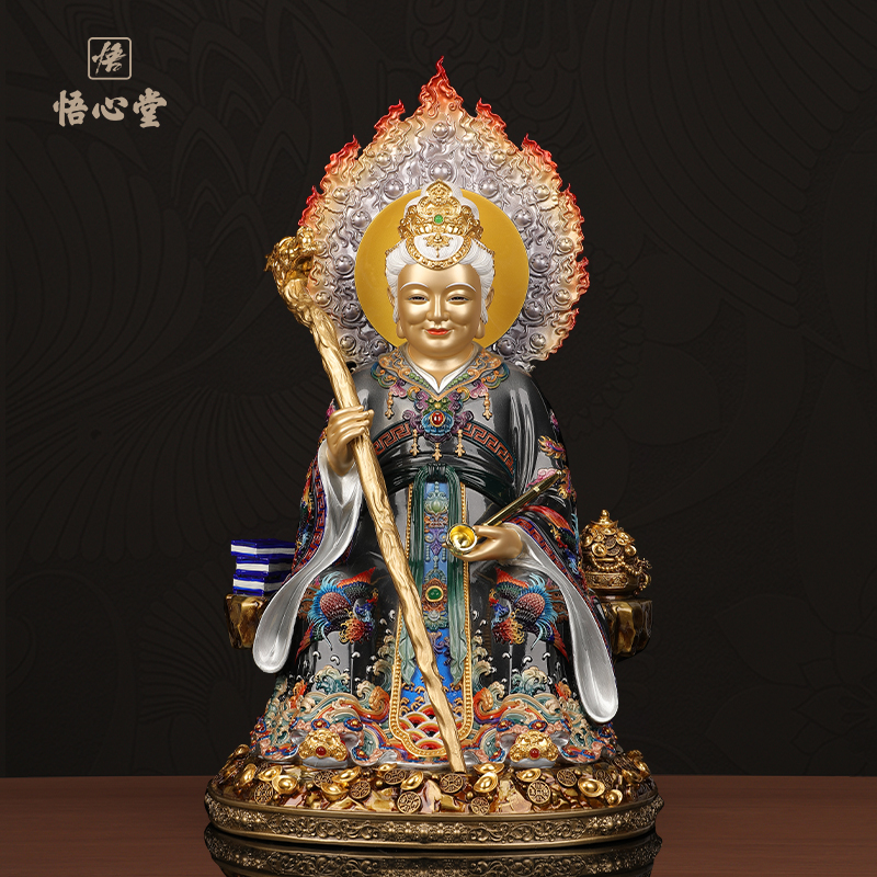 黑老太神像坐山供奉家用铜像铁刹山黑妈妈像黑奶奶真身像摆件