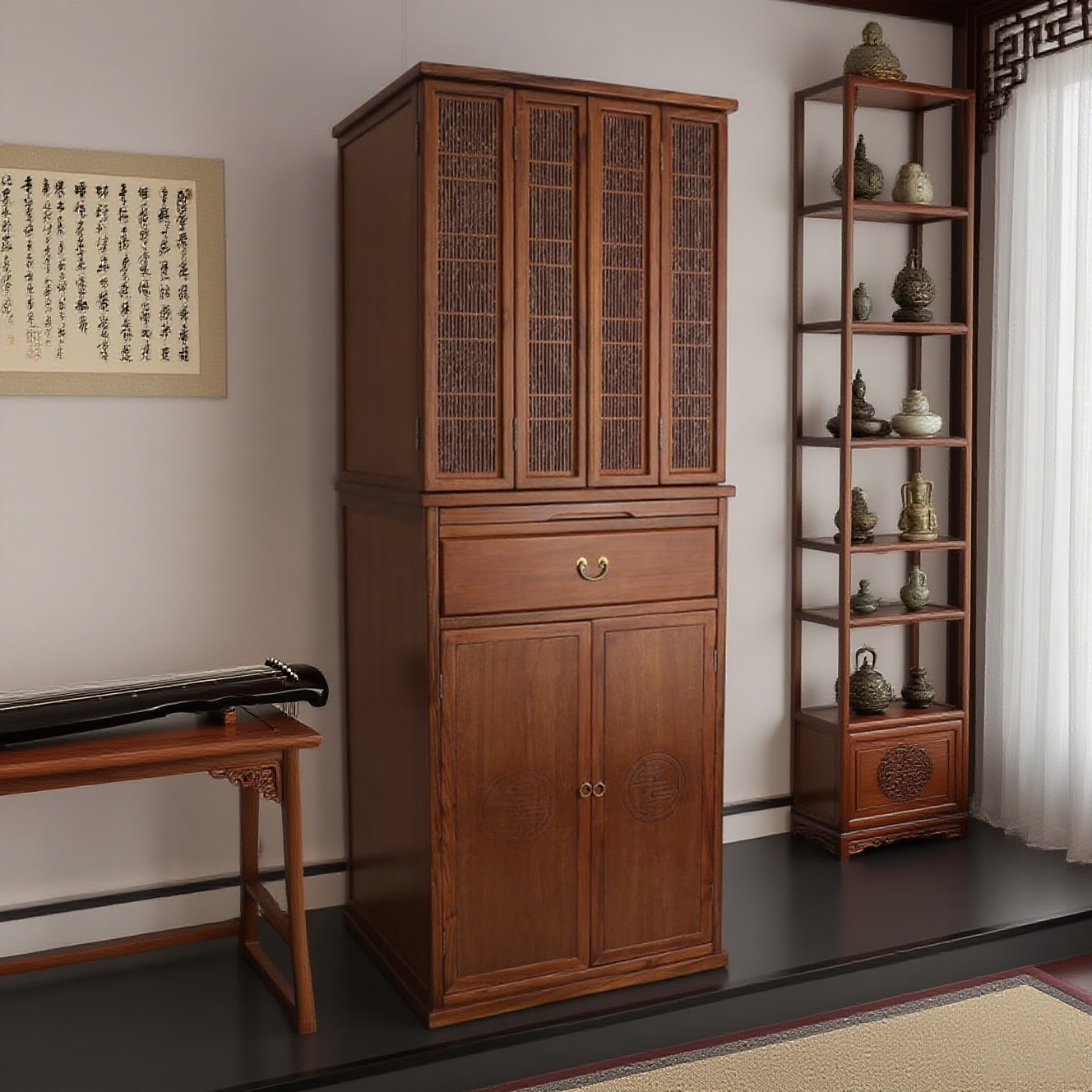 神龛藏式实木佛龛柜供桌神台观音菩萨家用柜子小型新中式立柜带门