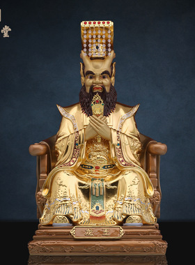 铜中式佛堂龙王爷像全铜装饰摆件