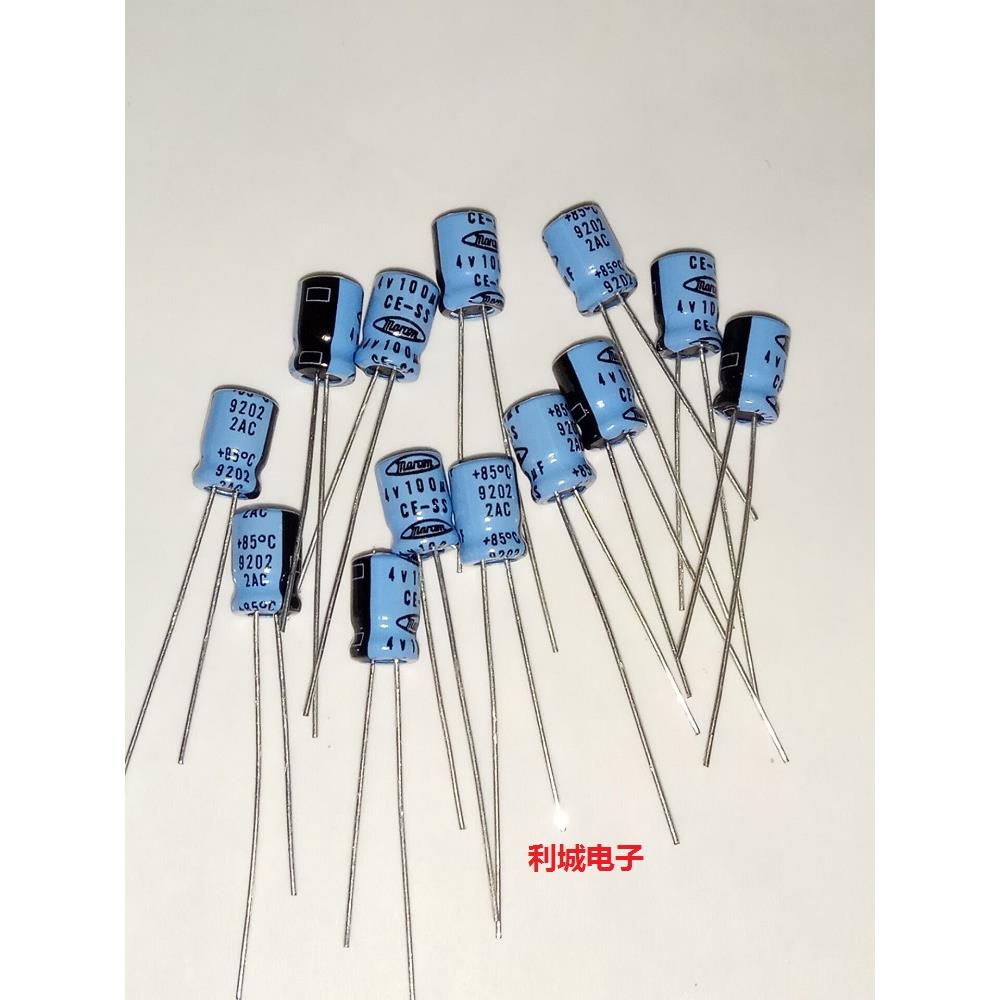 全新原装进口 4V100UF marcon 马肯 随身听电解电容 体积：5X7mm