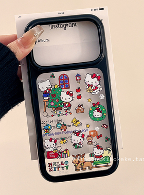 可爱卡通圣诞HelloKitty适用苹果iPhone17ProMax手机壳16pro新款14趣味13小众14promax硅胶15pro创意17全包16