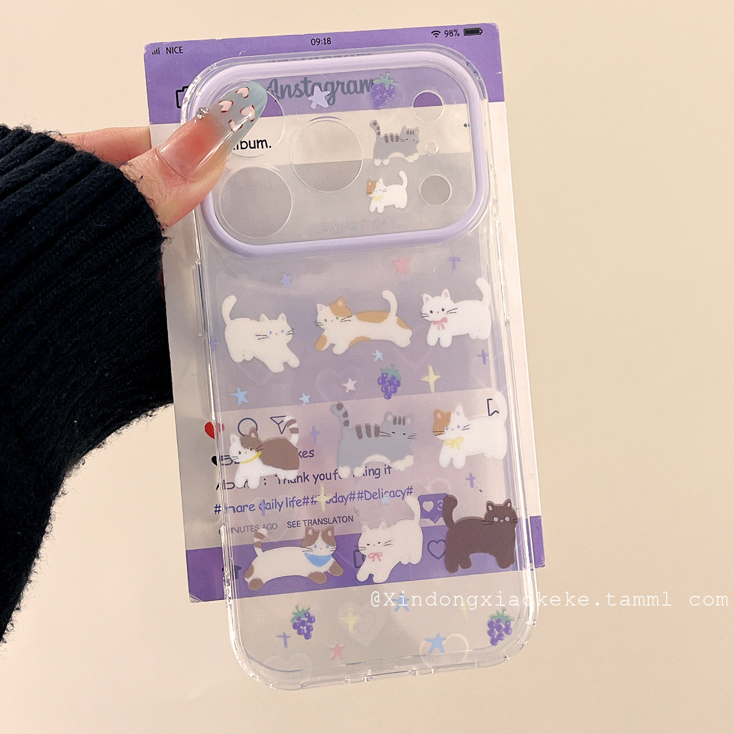 可爱卡通爱心镭射猫咪适用苹果iPhone17ProMax手机壳16pro新款15小众14pro女款15promax硅胶17pro创意13全包