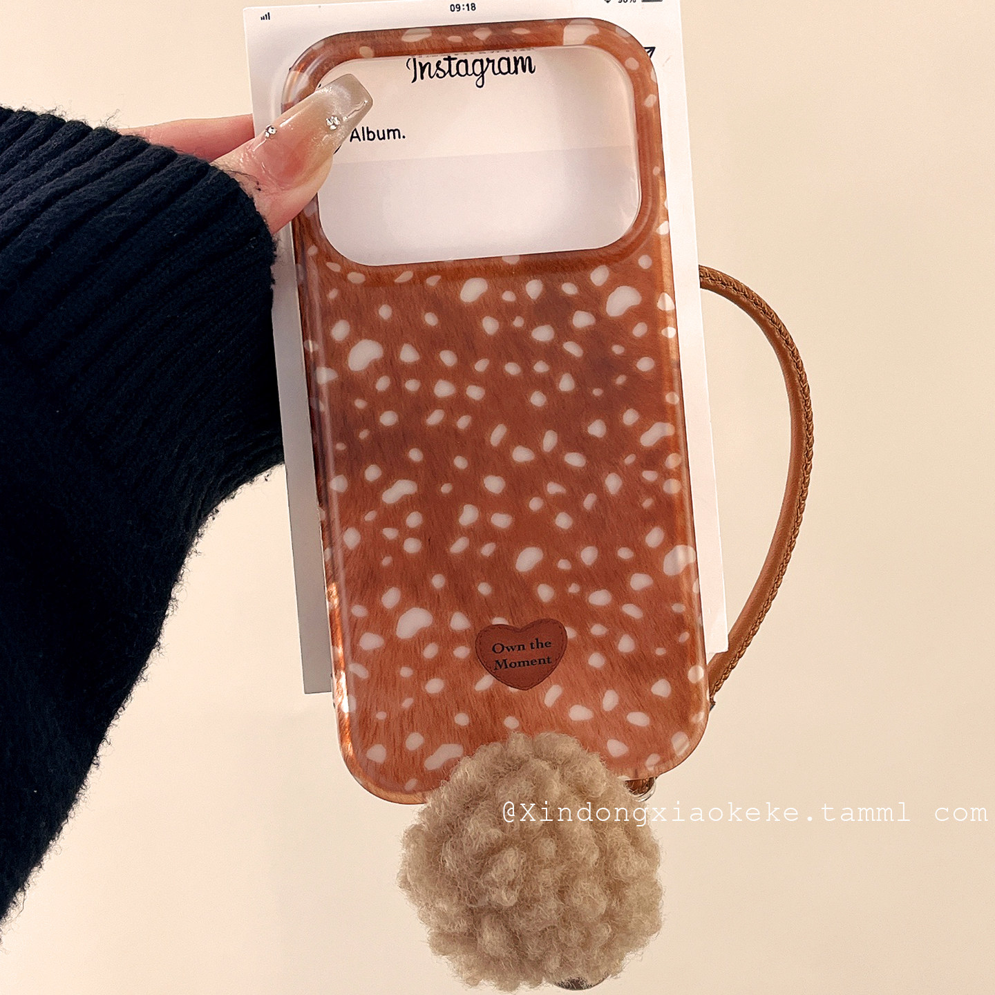 秋冬棕色梅花鹿小鹿斑点适用苹果iPhone17ProMax手机壳16pro新款15小众14带挂绳15promax硅胶17pro磨砂13全包