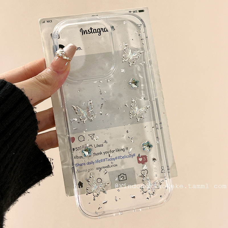 透明滴胶立体蝴蝶苹果手机壳