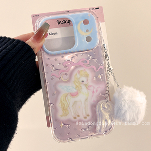 韩系甜美少女蝴蝶结小马适用苹果iPhone17ProMax手机壳16pro新款13高级感17小众14promax硅胶17pro女款15全包