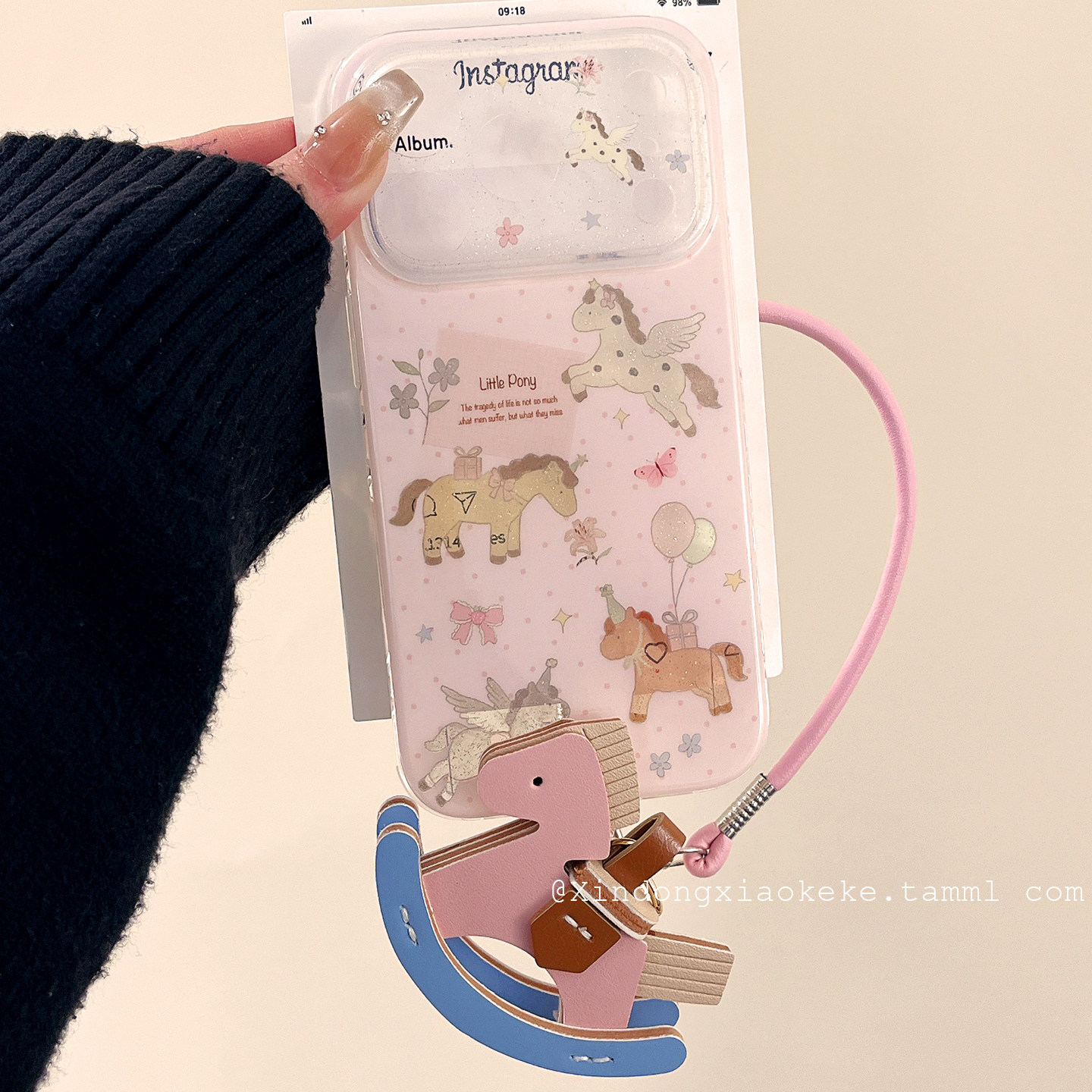 可爱波点气球小马适用苹果iPhone17ProMax手机壳16pro新款15小众14pro带挂绳15promax硅胶17pro创意13全包女